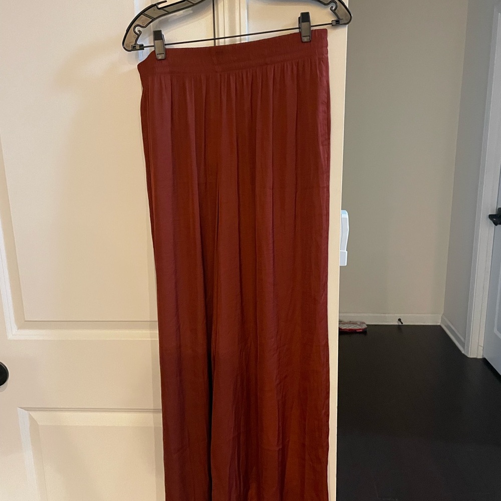 Zara Deep Red Flowy Pants